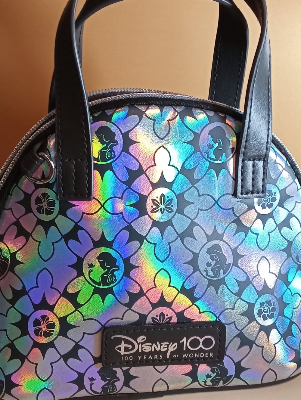 Disney 100 Years of Wonder Holographic Floral Dome Mini Bag